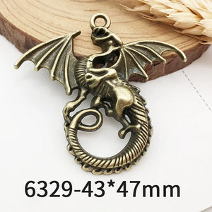 10Pcs Dragon Charms Pendants DIY Jewelry Making Alloy Findings Accessory