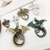 10Pcs Dragon Charms Pendants DIY Jewelry Making Alloy Findings Accessory