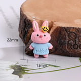 10Pcs Animal Resin Charms Smiling Face Pendant C678