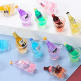 10 Resin Bottle Charms for DIY Craft Mixed Drinks Pendant Jewelry M