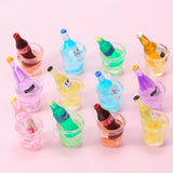10 Resin Bottle Charms for DIY Craft Mixed Drinks Pendant Jewelry M