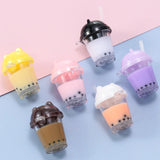 10Pcs Resin Milk Tea Cup Charms for DIY Jewelry Making