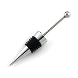 10Pcs Decorative Beaded Wine Bottle Stopper Silver Beadable Bottle Sto