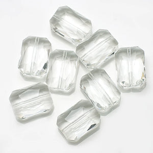 10Pcs Rectangle Faceted Glass Beads 13x18mm Natural Stone Loose Bead DIY Charms