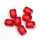 10Pcs Rectangle Faceted Glass Beads 13x18mm Natural Stone Loose Bead DIY Charms