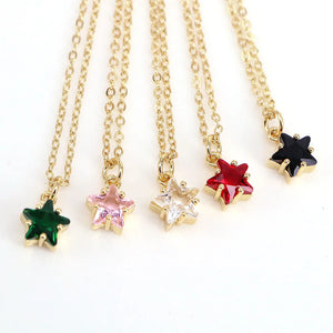 10Pcs Mixed CZ Star Shape Pendant Necklace/Charm