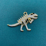 10Pcs Dino Skeleton Charms Rhinestone Pendant DIY Jewelry Making