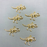 10Pcs Dino Skeleton Charms Rhinestone Pendant DIY Jewelry Making