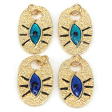 10Pcs Gold Eye Pendant Charm Bracelet Necklace Eye Oval Pendant Charm Tone