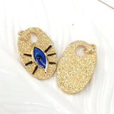 10Pcs Gold Eye Pendant Charm Bracelet Necklace Eye Oval Pendant Charm Tone