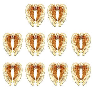 10Pcs Multicolor Rhinestone Wing Charms For DIY Jewelry Making