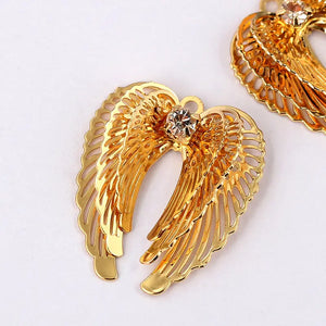 10Pcs Multicolor Rhinestone Wing Charms For DIY Jewelry Making