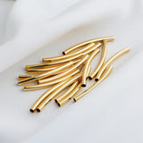 10Pcs Curved Hole Tube Spacer Beads for Jewelry Making
