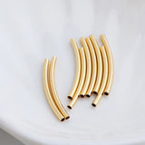 10Pcs Curved Hole Tube Spacer Beads for Jewelry Making