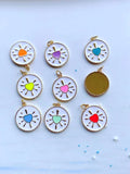 10Pcs Gold Enamel Heart Popsicle Pendant Charm Findings