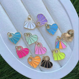 10Pcs Gold Enamel Heart Popsicle Pendant Charm Findings