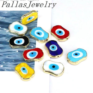 10Pcs Lucky Eye Charms Spacer Beads Lampwork Eyes DIY