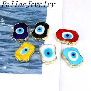 10Pcs Lucky Eye Charms Spacer Beads Lampwork Eyes DIY