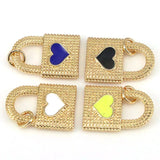 10Pcs Heart Lock Charm for Bracelets Jewelry Making