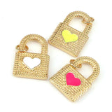 10Pcs Heart Lock Charm for Bracelets Jewelry Making