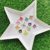 10Pcs Plated Mini Luck Charm Brass Enamel Necklace Pendant