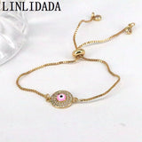 10Pcs Plated Multicolor Eye Bracelets for Women