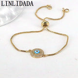 10Pcs Plated Multicolor Eye Bracelets for Women