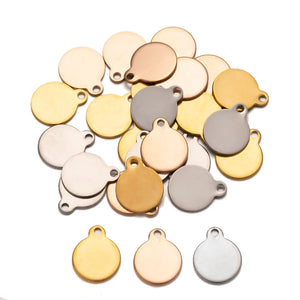 10Pcs Stainless Steel Charms Round Disc Pendant Blank DIY Jewelry Making