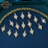 10Pcs Crystal Flower Charms DIY Accessory Pendants for Jewelry Making