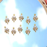 10Pcs Crystal Flower Charms DIY Accessory Pendants for Jewelry Making