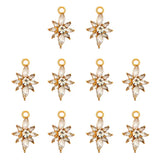 10Pcs Crystal Flower Charms DIY Accessory Pendants for Jewelry Making