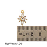 10Pcs Crystal Flower Charms DIY Accessory Pendants for Jewelry Making