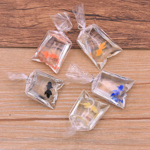10Pcs Goldfish Resin Charms Ocean Fish Water Bag Pendants for Jewelry Making