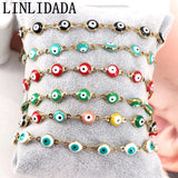 10Pcs Eye Bracelet Link Chain Adjustable Brass Jewelry Gift for Female