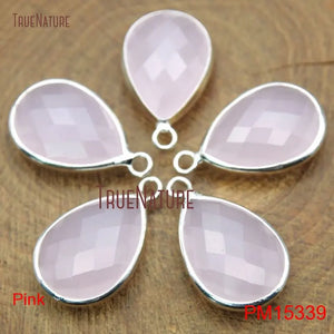 10Pcs Glass Crystal Pendant Bezel Setting Faceted Pear Shape 22x13.5mm