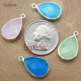 10Pcs Glass Crystal Pendant Bezel Setting Faceted Pear Shape 22x13.5mm
