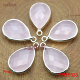 10Pcs Glass Crystal Pendant Bezel Setting Faceted Pear Shape 22x13.5mm