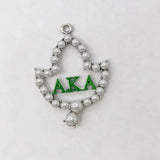 10Pcs Greek Sorority Pink Green Letter Maple Leaf Pearl Charm DIY Jewelry