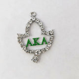 10Pcs Greek Sorority Pink Green Letter Maple Leaf Pearl Charm DIY Jewelry