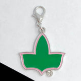 10Pcs Greek Sorority Pink Green Maple Leaf Pendant Charms