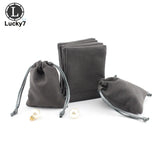 10Pcs Grey Velvet Jewelry Bags Flannel Pouches for Wedding Candy Gift Packing