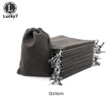 10Pcs Grey Velvet Jewelry Bags Flannel Pouches for Wedding Candy Gift Packing