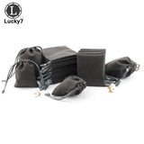 10Pcs Grey Velvet Jewelry Bags Flannel Pouches for Wedding Candy Gift Packing