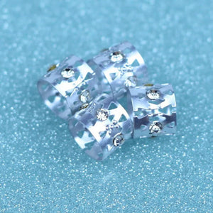 10Pcs Silver Micro Lock Tube Beads for Hair Braids Accessories