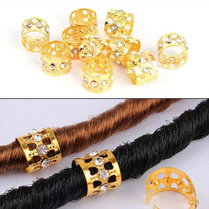 10Pcs Silver Micro Lock Tube Beads for Hair Braids Accessories