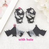 10Pcs Halloween Bat Charms Acrylic Coffin DIY Making