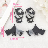 10Pcs Halloween Bat Charms Acrylic Coffin DIY Making