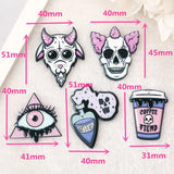 10Pcs Halloween Charms Demon Baphomet Clown Eye Slime for Jewelry Diy