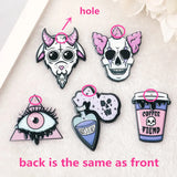 10Pcs Halloween Charms Demon Baphomet Clown Eye Slime for Jewelry Diy