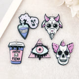 10Pcs Halloween Charms Demon Baphomet Clown Eye Slime for Jewelry Diy